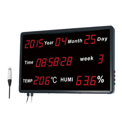 China Zeit-Datums-Digital-Thermometer und -hygrometer mit an der Wand befestigter großer LED-Bildschirmanzeige fournisseur