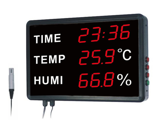 China Setzen Sie Temperaturfeuchtigkeit gleichzeitig Zeit Digital-Thermometers und -hygrometers für Lager und Raum fest fournisseur